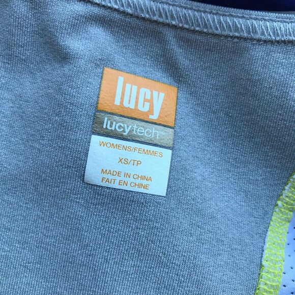 lucy Womens Tank Top Size XS Activewear Tech Endurance Reflective Gray Yellow - Picture 4 of 6